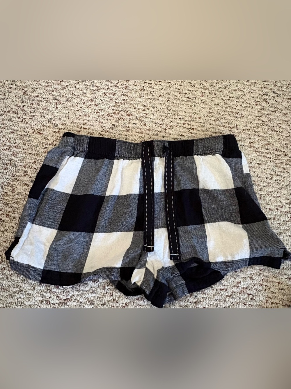 Black & White Buffalo Plaid Women’s Lounge Shorts